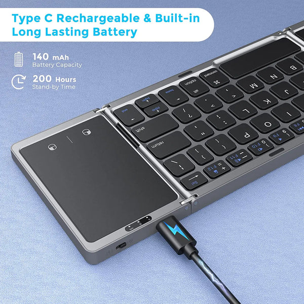 Compact Foldable Wireless Keyboard