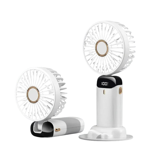 Handheld Mini Fan Foldable with Phone Stand and Display Screen