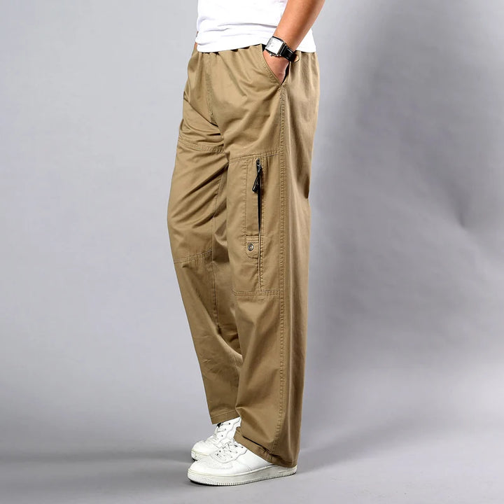 Khaki Pants Large Size Straight Fit Big Sizes 5XL Side Pockets Wide Leg Cotton Black Cargo Pants Work Trousers