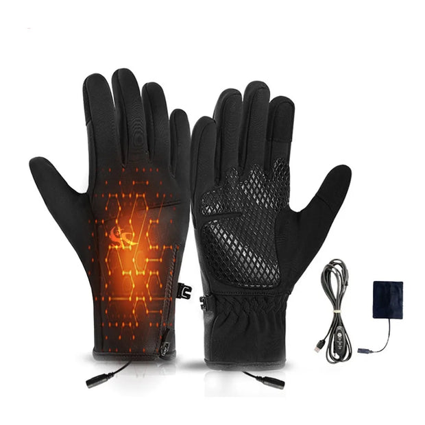 Creative Winter USB Heated Gloves Waterproof Adjustable Touchscreen Gloves Reusable Warm Rechargeable Gloves
