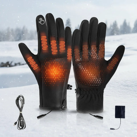 Creative Winter USB Heated Gloves Waterproof Adjustable Touchscreen Gloves Reusable Warm Rechargeable Gloves