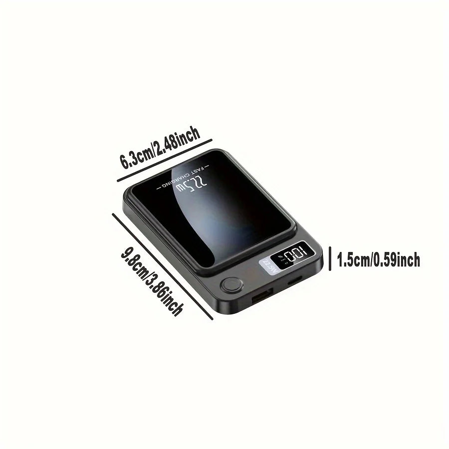 5000 mAh magnetic wireless mobile power, 22.5W/PD20W fast charging for iPhone15Pro Max/14pro/13/12/Android phones