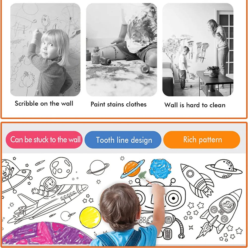 Children's Drawing Roll Sticky