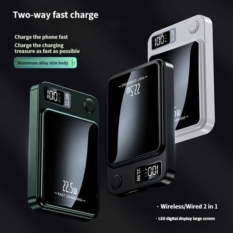 5000 mAh magnetic wireless mobile power, 22.5W/PD20W fast charging for iPhone15Pro Max/14pro/13/12/Android phones