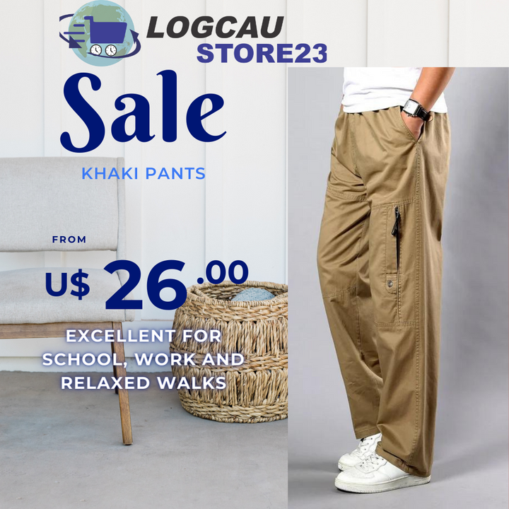 Khaki Pants Large Size Straight Fit Big Sizes 5XL Side Pockets Wide Leg Cotton Black Cargo Pants Work Trousers